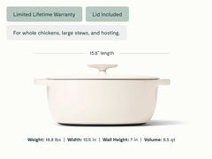Cast Iron Oval Dutch Oven with Lid